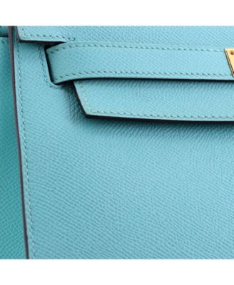 Kelly 28 Handbag Blue Epsom with Gold Hardware