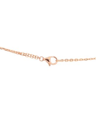  2 Diamonds Love Pendant Necklace 18K Rose Gold and Diamonds, 16"