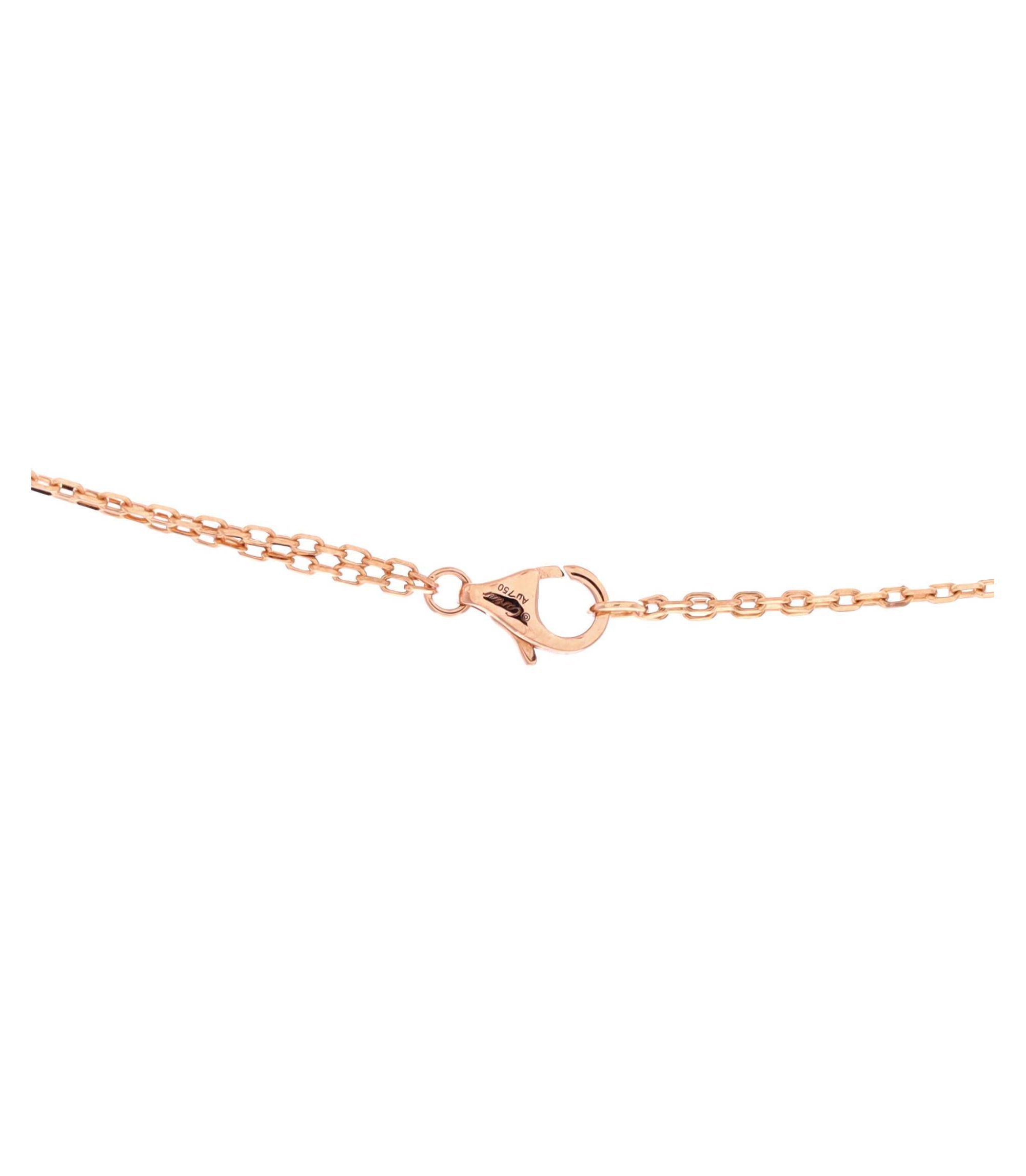 2 Diamonds Love Pendant Necklace 18K Rose Gold and Diamonds, 16" — Image 3