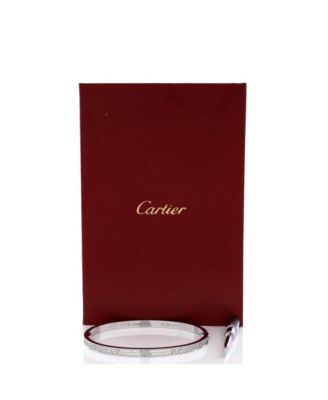  Small Love Bracelet 18K White Gold with Pave Diamonds