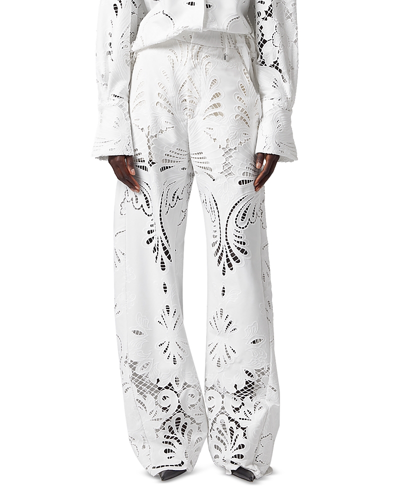 Giuseppe Di Morabito Broderie Anglaise Wide Leg Trousers