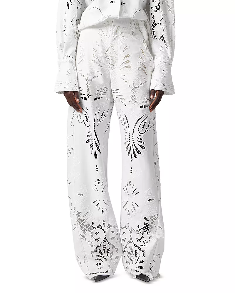 Giuseppe Di Morabito Broderie Anglaise Wide Leg Trousers