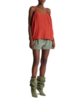  Draped Silk Crepe Top