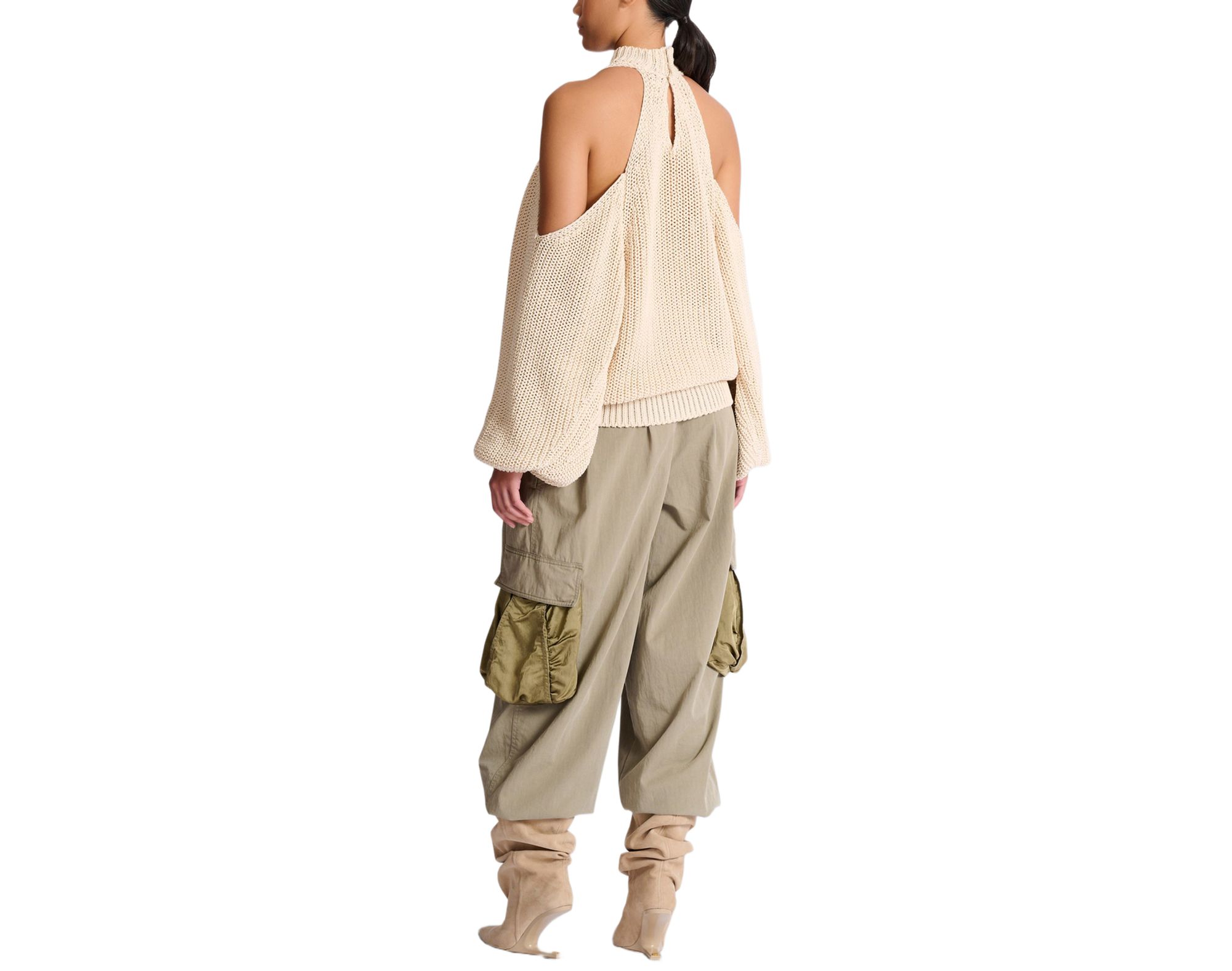 Cotton Knit Open-Shoulder Jumper — Image 3