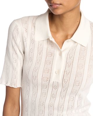 Pointelle Polo Top