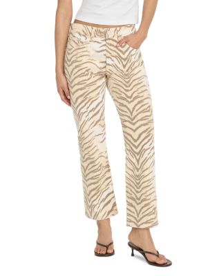 Vintage High Rise Straight Leg Ankle Jeans in Brown Tiger