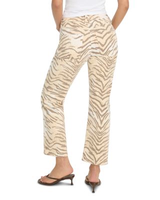 Vintage High Rise Straight Leg Ankle Jeans in Brown Tiger