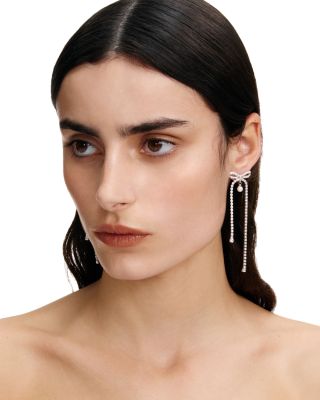 Crystal Bow Dangle Earrings