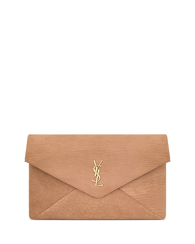 Saint Laurent Cassandre Large Envelope Pouch in Shiny Leather