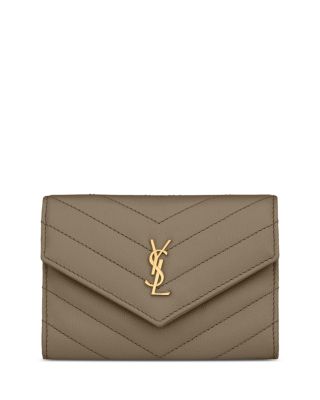 Saint Laurent Cassandre Matelasse Small Envelope Wallet in Lambskin