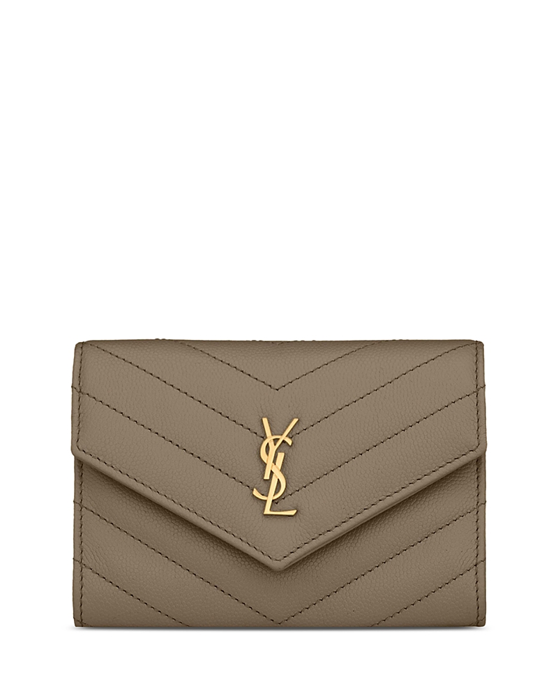 Saint Laurent Cassandre Matelasse Small Envelope Wallet in Lambskin