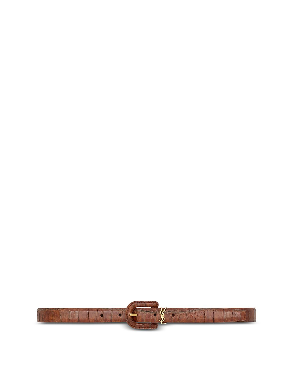 Saint Laurent Cassandre Covered U Buckle Thin Belt
