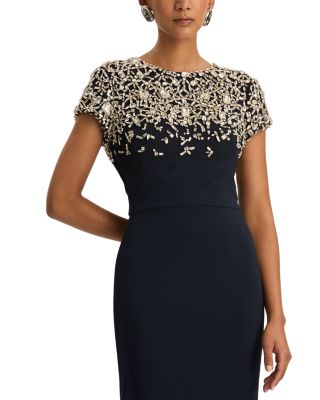 Cap Sleeve Crystal Embroidered Gown
