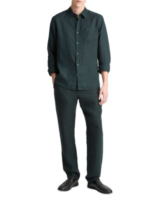 Solid Linen Button Down Shirt