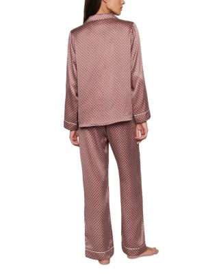 Inez Printed Washable Silk Long Pajama Set