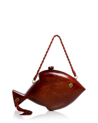 Carved Fish Mango Wood Clutch