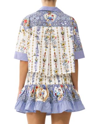 Cropped Camp Collar Blouse