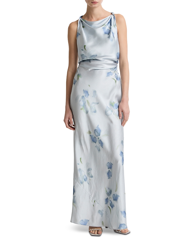Vince Petal Blur Twist Shoulder Dress