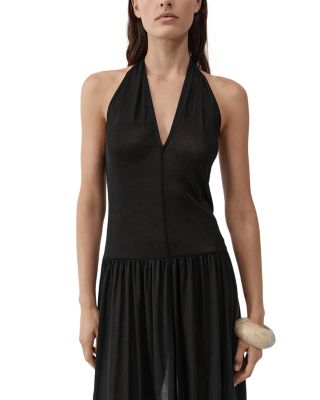 Fluid Jersey Halter Dress