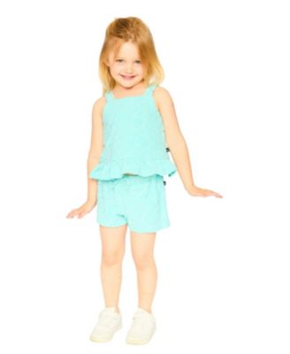 Girls' Terry Tank Top with Ruffle Hem Shorts Set - Little Kid