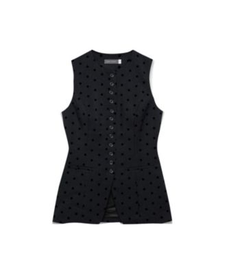  Women's Polka Dot Longline Waistcoat