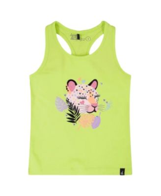  Girls' Organic Cotton Jersey Screen Tropical Sleeveless Tank Top - Little Kid