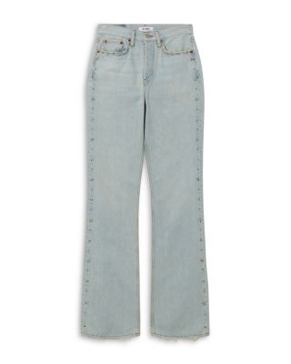 70s High Rise Slim Bootcut Jeans in Bleach Distress
