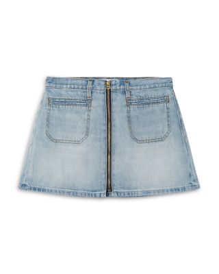 West Zip Jean Skirt in Solana Blue