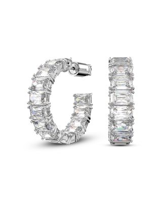 Matrix Cubic Zirconia Open Hoop Earrings