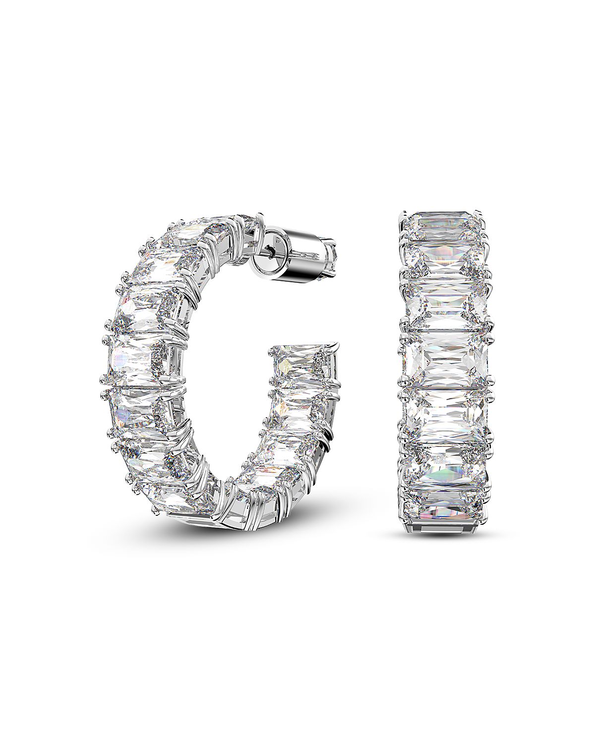 Swarovski Matrix Cubic Zirconia Open Hoop Earrings
