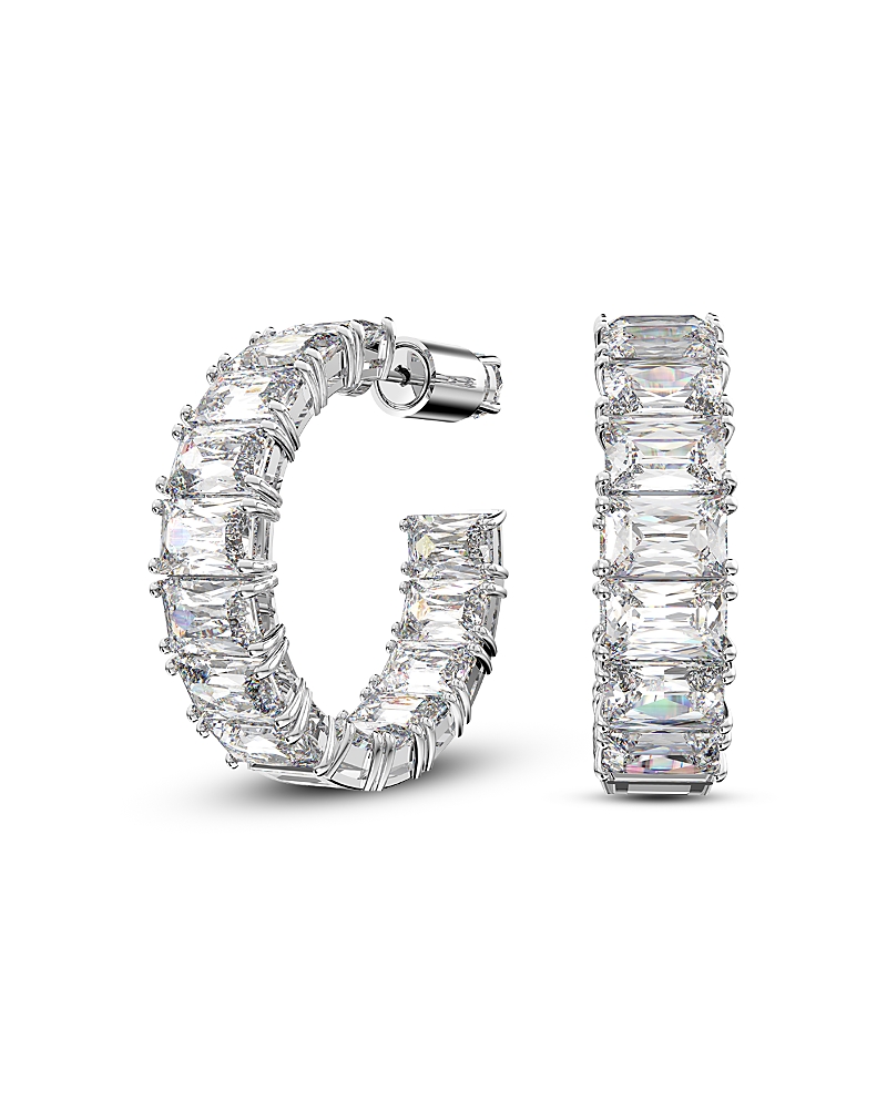 Swarovski Matrix Cubic Zirconia Open Hoop Earrings