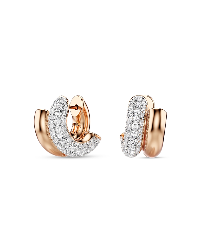 Swarovski Dextera Crystal Double Row Tubular Hoop Earrings