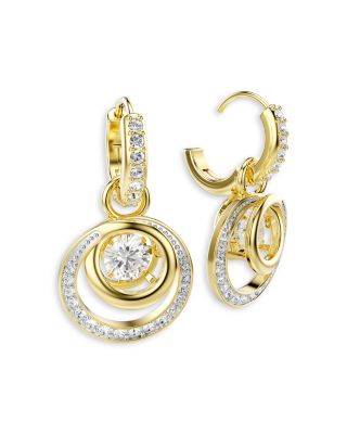 Hyperbola Crystal Circular Drop Earrings