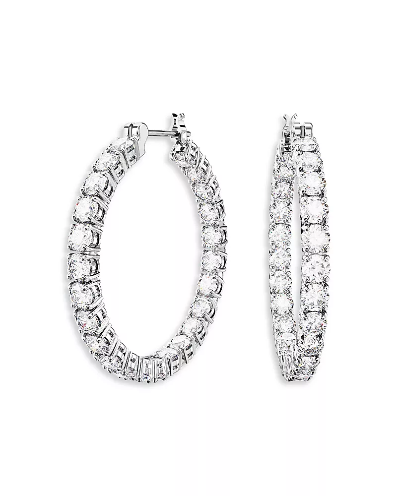 Swarovski Matrix Cubic Zirconia Hoop Earrings