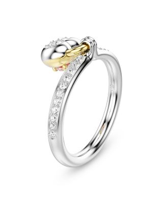 Idyllia Crystal & Cubic Zirconia Heart Charm Motif Ring