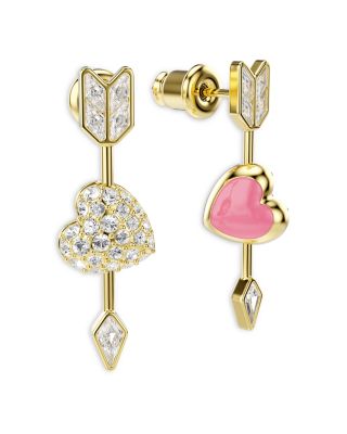 Idyllia Crystal Heart Arrow Drop Earrings
