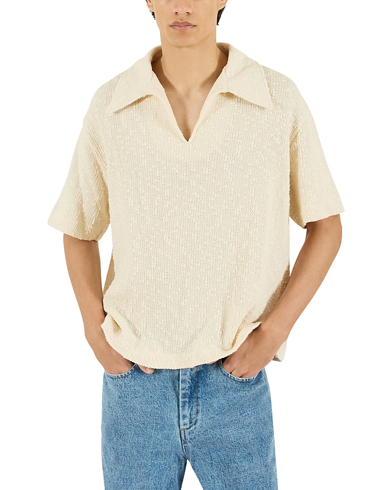 Krost Textured Cotton Knit Polo Shirt