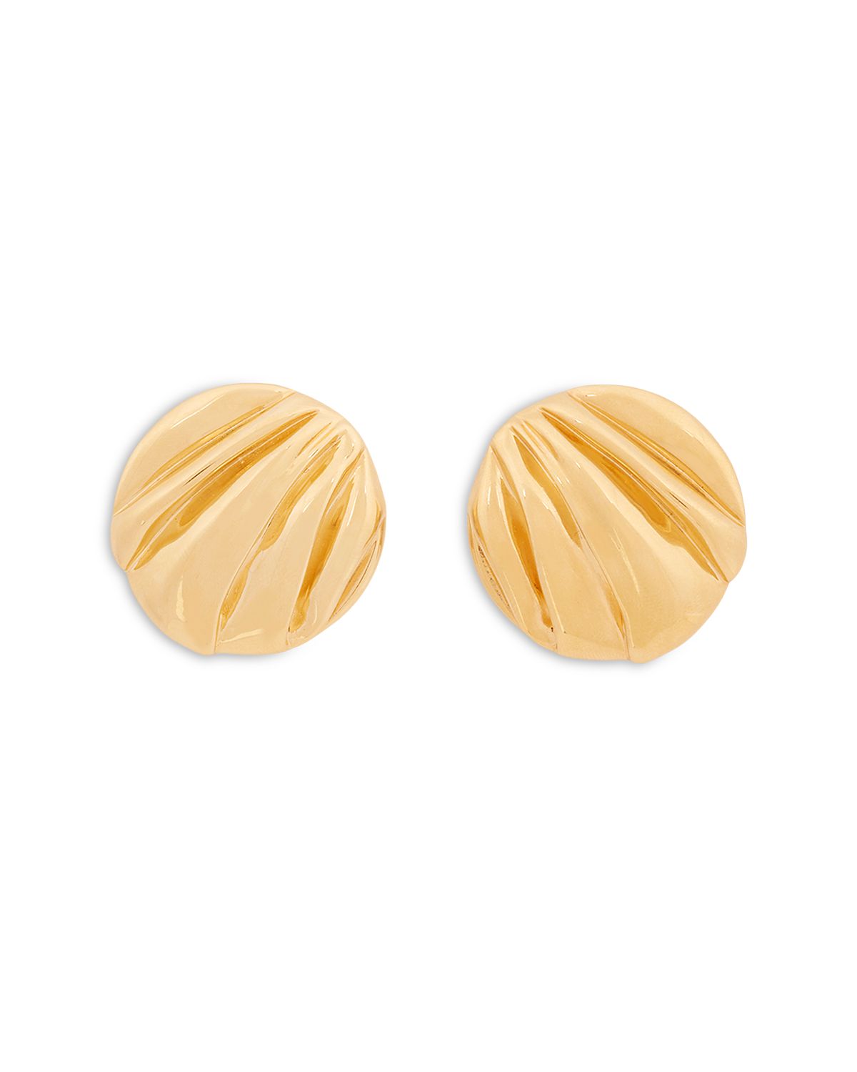 Chloe Pleats Stud Earrings, 1.6 diameter