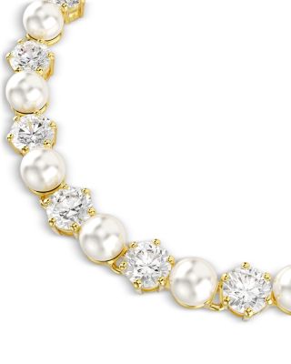 Matrix Cubic Zirconia & Imitation Pearl Tennis Bracelet