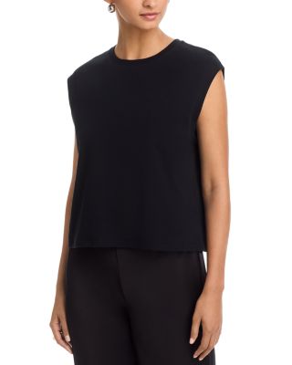 Supima Cotton Interlock Sleeveless Crewneck Tank Top