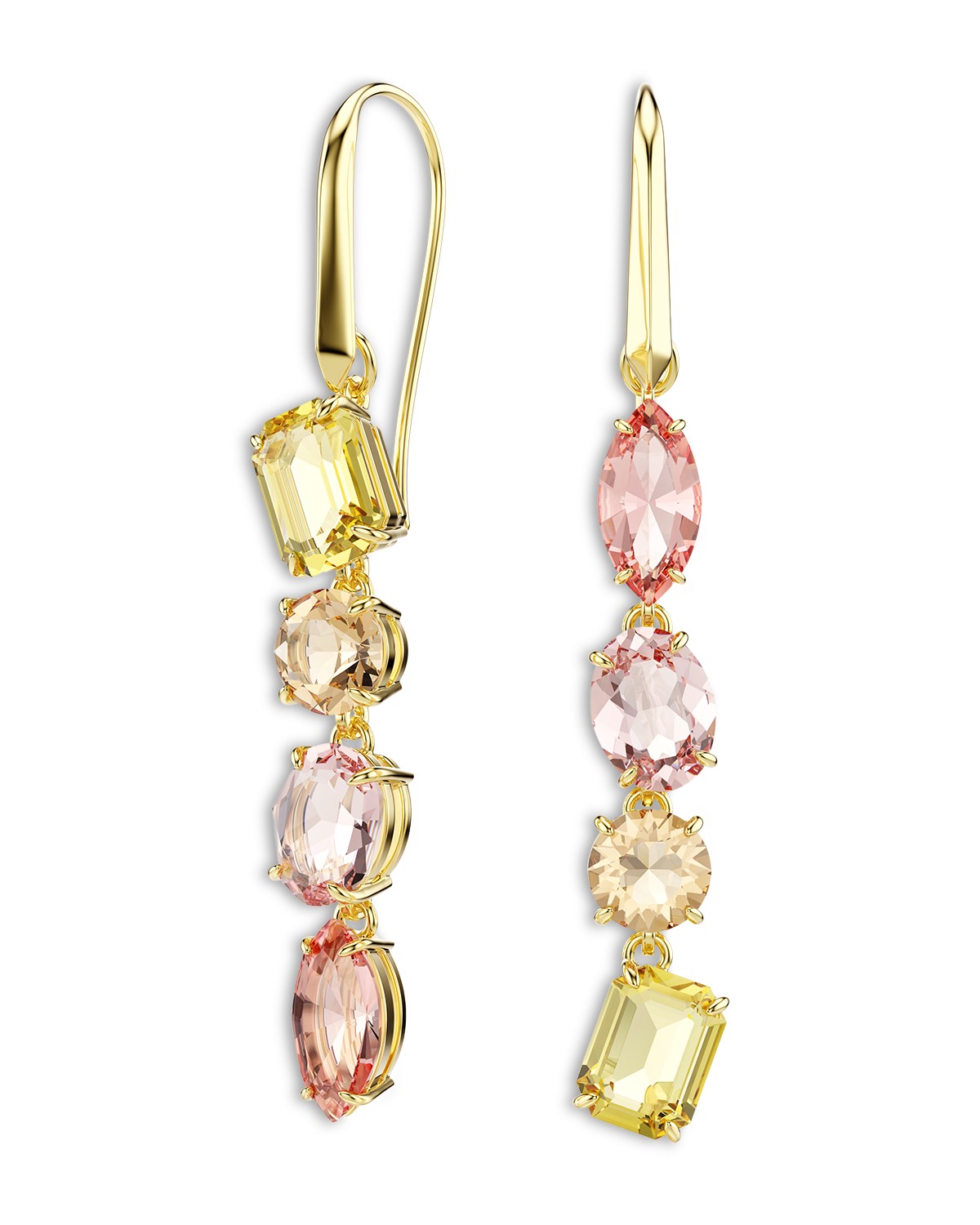 Gema Mixed Crystal Asymmetrical Linear Drop Earrings