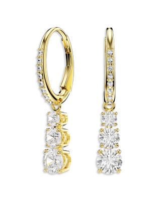 Stilla Attract Triple Crystal Charm Hoop Earrings