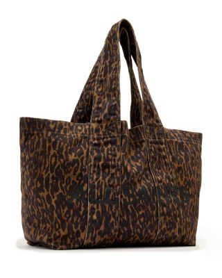 Izzy Leopard Print Denim Tote