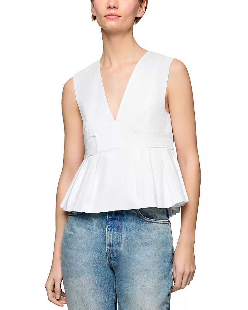 Ganni V Neck Top