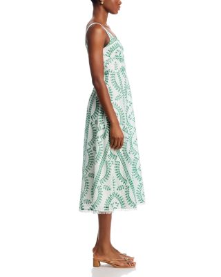 Embroidered Detail Midi Dress