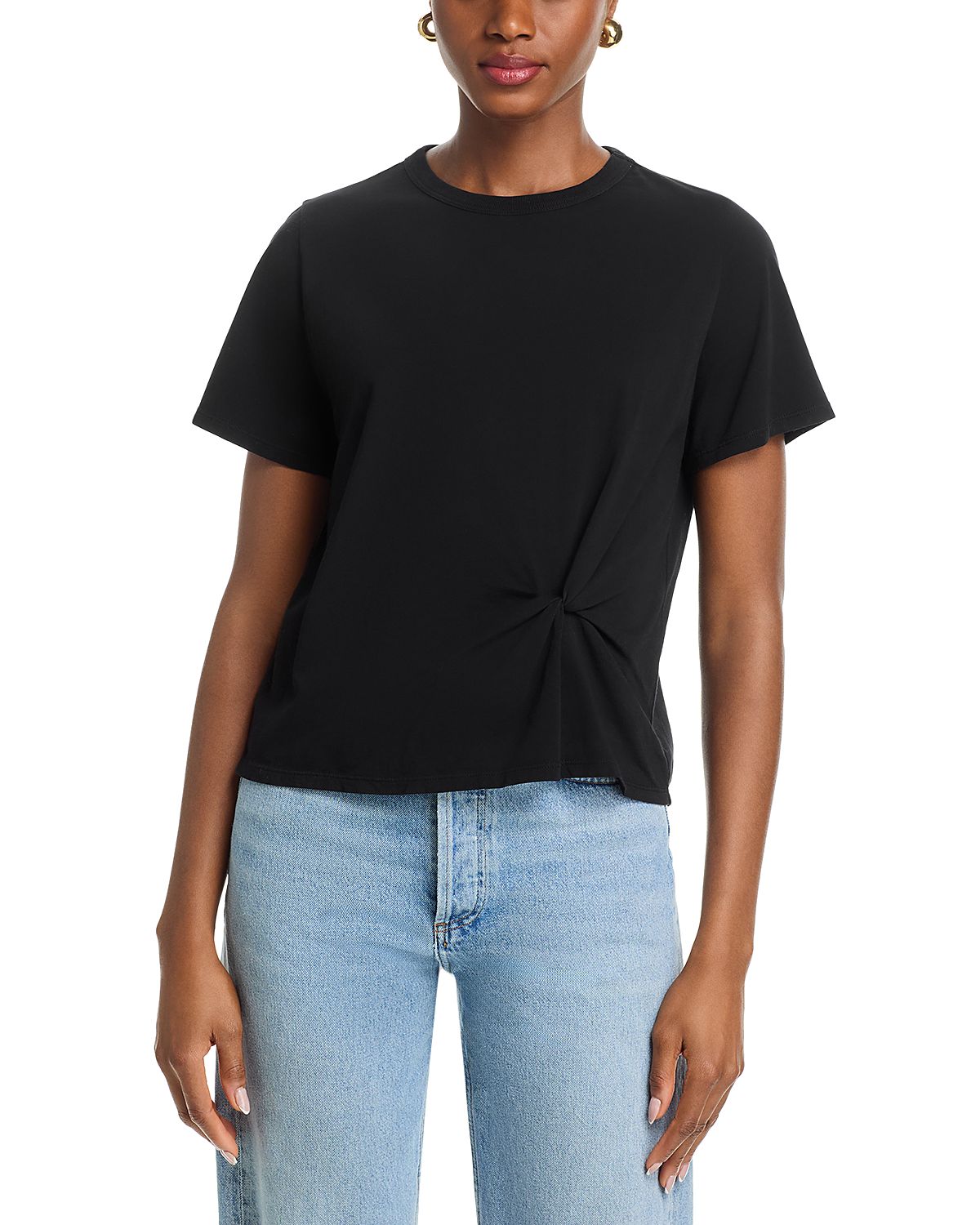 Velvet by Graham & Spencer Rhou Short Sleeve Knot Front Tee