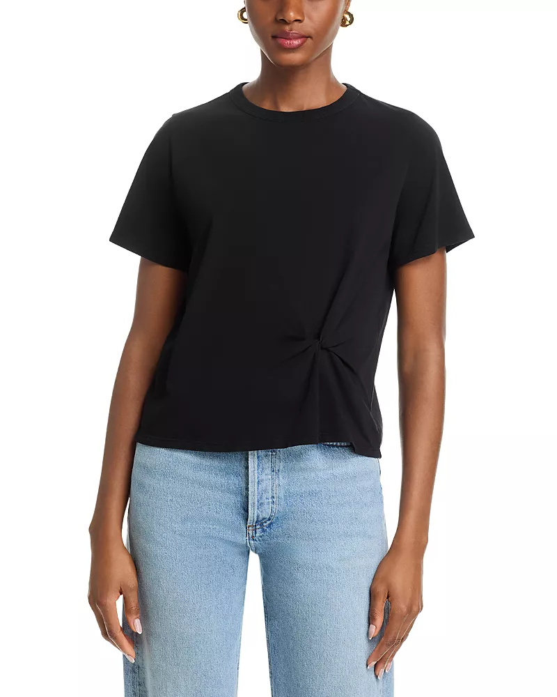 Velvet by Graham & Spencer Rhou Short Sleeve Knot Front Tee