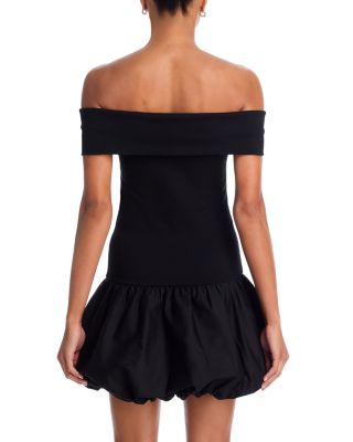 Ponte Off-the-Shoulder Bubble Hem Mini Dress - Exclusive