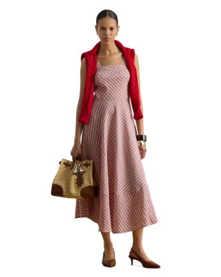 Striped Linen Sleeveless Dress