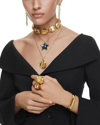 Matrix Crystal & Imitation Pearl Hoop Earrings